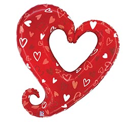 33" PKG VAL CHAIN OF HEARTS TOSSED HEART