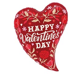 27" HVD VALENTINE FOLK ART HEART SHAPE