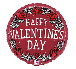 18" HVD ROMANCE ROSES VALENTINE ROUND