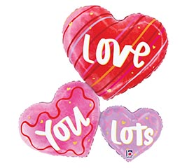 34" PKG ILY LOVE YOU LOTS HEART TRIO