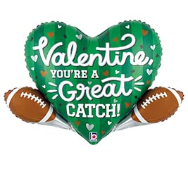 32" PKG VALENTINE GREAT CATCH FOOTBALL