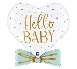 29" PKG BBY BLUE BABY BOWTIE HEART SHAPE