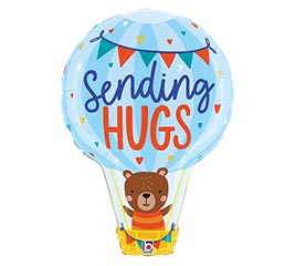 28" PKG TCY SENDING HUGS HOT AIR BALLOON