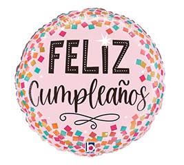 18" PKG SPA CONFETI ROSADO DE CUMPLEANOS