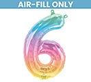 16&quot; FLAT NUMBER SIX JELLI OMBRE BALLOON