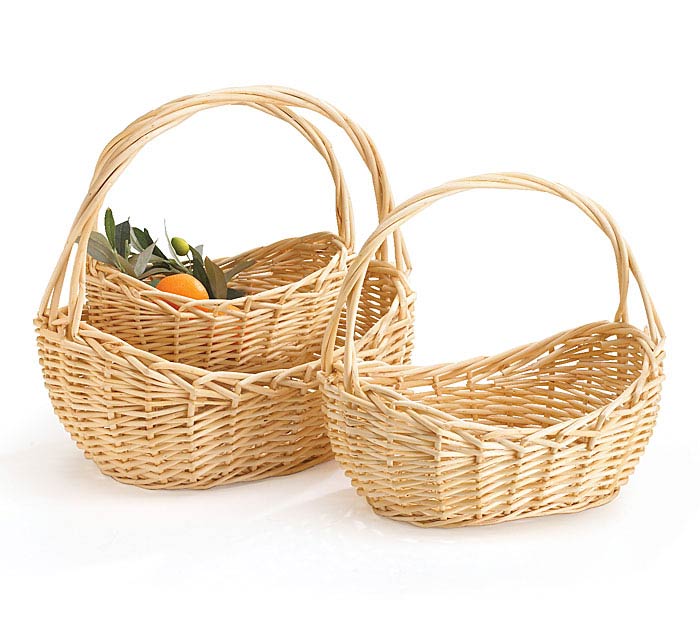 Natural Willow Boat Shaped Basket Set