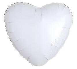 17&quot; METALLIC WHITE HEART SHAPE