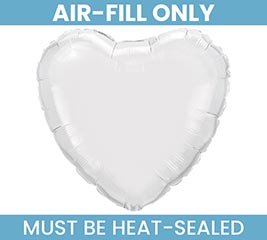 9&quot;FLAT SOLID WHITE HEART SHAPE