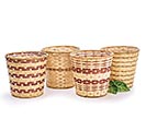 12&quot; LINED BAMBOO BASKET POT COVER CASE