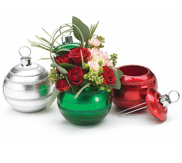 Christmas Ornament Shaped Planter Set