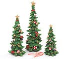 DECORATED RESIN CHRISTMAS TREE SET