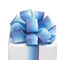 #9 BLUE SATIN WATERCOLOR WIRED RIBBON