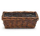 11&quot; DARK STAIN RECTANGLE WILLOW BASKET
