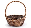 8&quot; DARK STAIN BASKET WITH HANDLE CASE