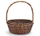12&quot; DARK STAIN WILLOW BASKET WITH HANDLE