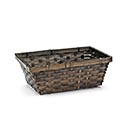 10&quot; DARK STAIN RECTANGLE BASKET