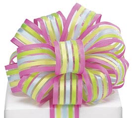 #9 SHEER SPRING STRIPES WIRED RIBBON