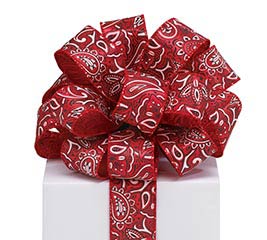 #9 RED BANDANNA WIRED RIBBON