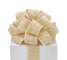 #16 CREAM BURLAP WIRED RIBBON