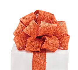 #16 BURNT ORANGE BURLAP WIRED RIBBON