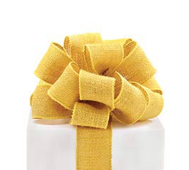 #16 MUSTARD YELLOW BURLAP WIRED RIBBON