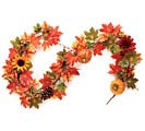 65&quot; FALL LEAVES AND PUMPKINS GARLAND