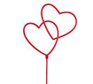 Related Product Image for 13.5&quot; RED DOUBLE HEART PLASTIC PICK 