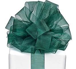 #5 DARK GREEN SHEER RIBBON