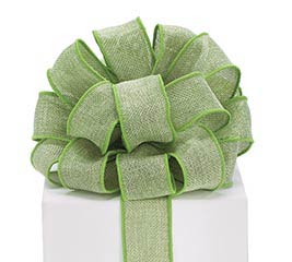 #9 GREEN BURLAP WIRED RIBBON