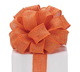 #9 ORANGE BURLAP WIRED RIBBON