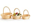 NATURAL WILLOW BASKET SET WITH HANDLES