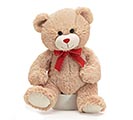 12&quot; TAN VALENTINE BEAR WITH RED BOW