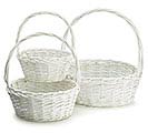 WHITE NESTED BASKET CASE WITH HANDLES