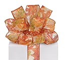 #9 FALL LEAVES SHEER WIRED RIBBON
