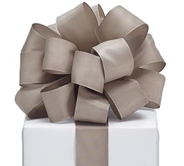 #9 WARM GRAY TAFFETA RIBBON