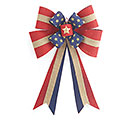 LARGE PATRIOTIC BURLAP BOW