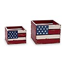 PATRIOTIC NESTED WOOD CRATE SET