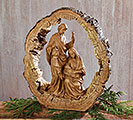 WOOD CARVED RESIN HOLY FAMILY NATIVITY