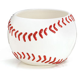 LARGE BASEBALL CERAMIC PLANTER/BOWL