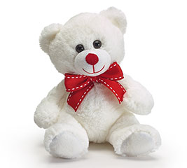 NWT White w/ Red Satin Heart 2006 Burton 5" Sitting Plush Valentine Teddy Bear 