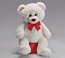 15&quot; WHITE VALENTINE BEAR WITH RED BOW