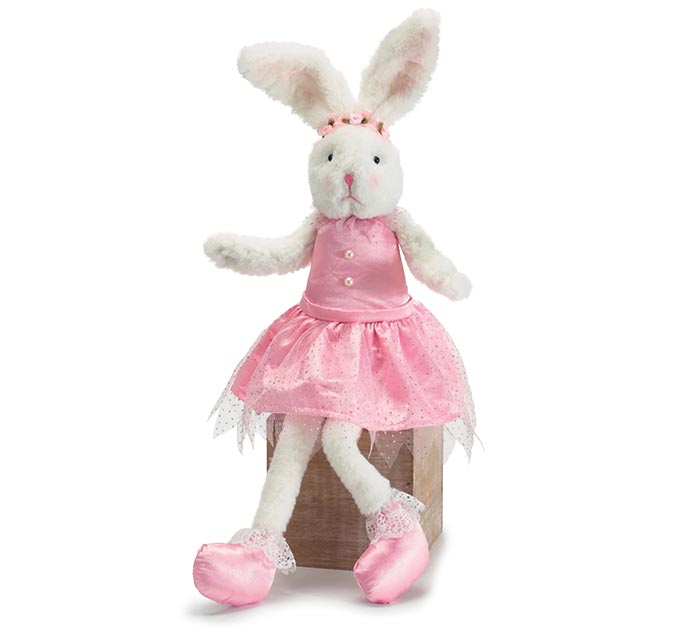 Carters Ballerina Bunny Plush Lovey White Rabbit Pink Dress Tutu 10" Silver Shoe 