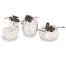 WHITE WITH GOLD BRUSHING PUMPKIN DECOR