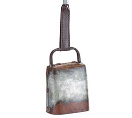 RUSTIC COW BELL ORNAMENT