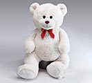 34&quot; WHITE BEAR WITH RED RIBBON BOW