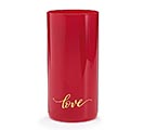 OPAQUE RED CYLINDER GLASS VASE WITH LOVE