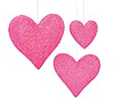 SHINY PINK HANGING HEARTS ASTD SIZES