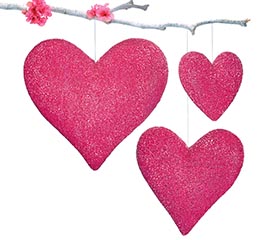 BERRY COLOR HANGING HEART ASSORTMENT