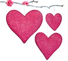 BERRY COLOR HANGING HEART ASSORTMENT