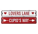 CUPIDS WAY  LOVERS LANE ROAD SIGNS